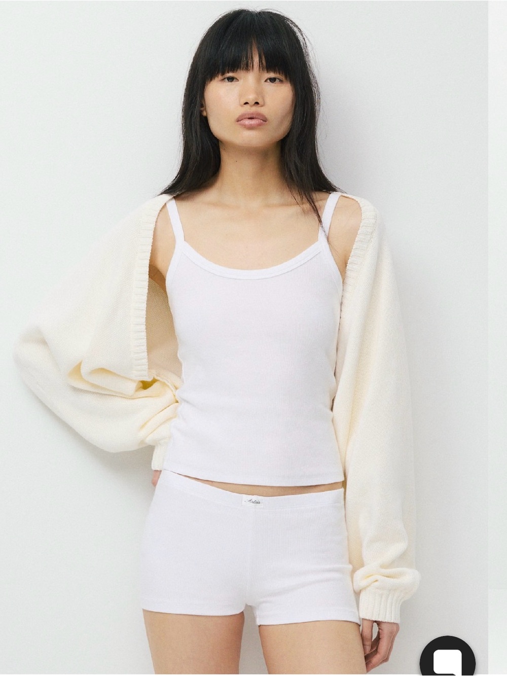 TNA Aritzia Gramercy Shrug XL Light Birch Cream 100% Organic Cotton